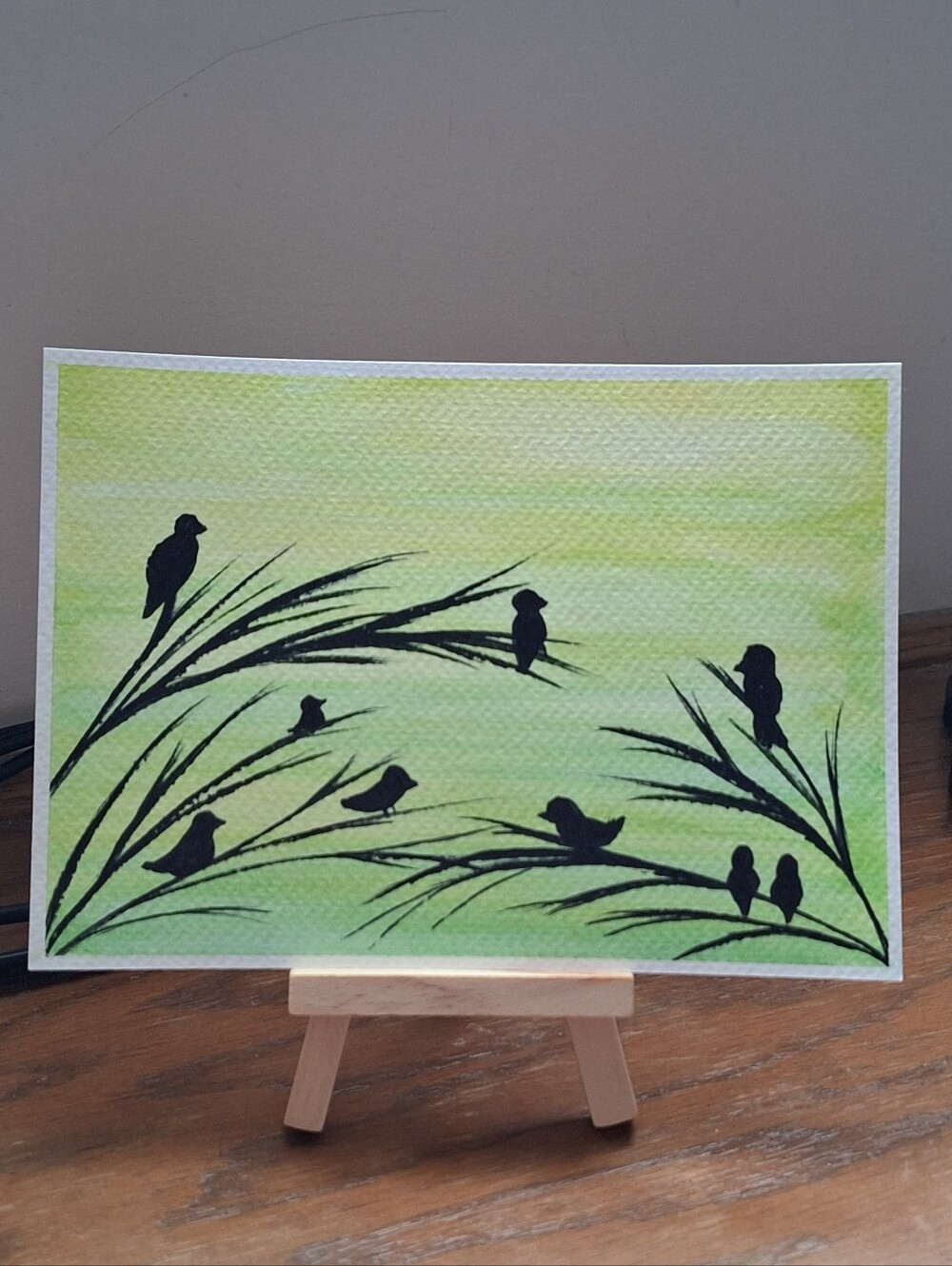 "Gathering" Hand-painted watercolor & acrylic painting - Picture 12 of 12